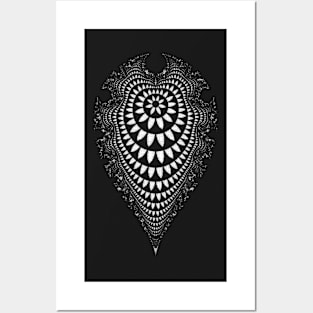 Inverted White Linear Mandelbrot Posters and Art